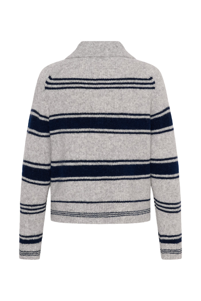 Part Two CarilinaPW Grey Jumper with Navy Stripes 30310869 back view Shop Part Two at Dotique