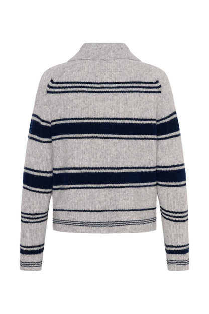 Part Two CarilinaPW Grey Jumper with Navy Stripes 30310869 back view Shop Part Two at Dotique