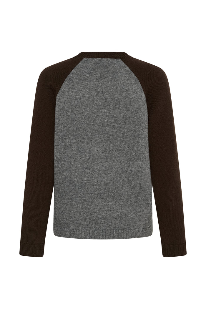 Part Two CleoPW Jumper Grey/Mole Colorblock 30310866 front view Shop Part Two at Dotique