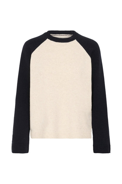 Part Two CleoPW Jumper Oatmeal/Navy 30310866 front view Shop Part Two at Dotique
