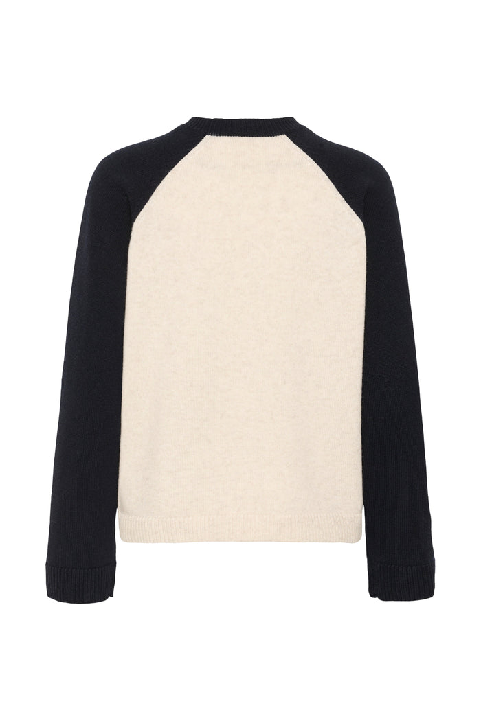 Part Two CleoPW Jumper Oatmeal/Navy 30310866 front view Shop Part Two at Dotique