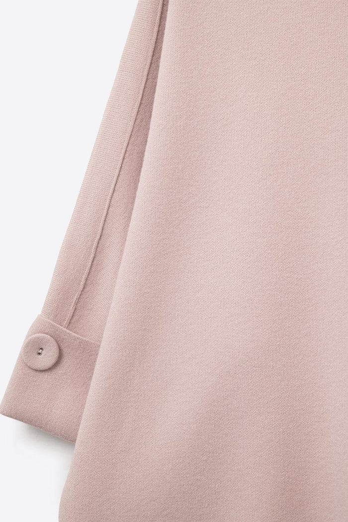 Pink Knitted Sweater with Button Details