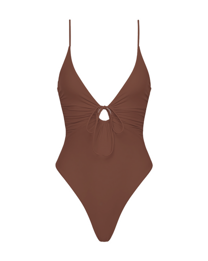 Off-model front view of the LSPACE cafe Piper One Piece Swimsuit.