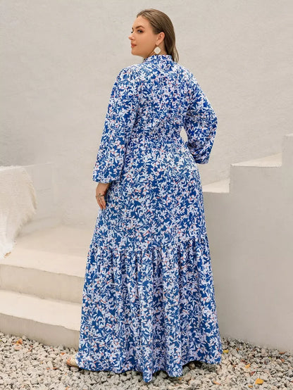 Plus Size Floral Print Bohemian Maxi Dress - Dresses