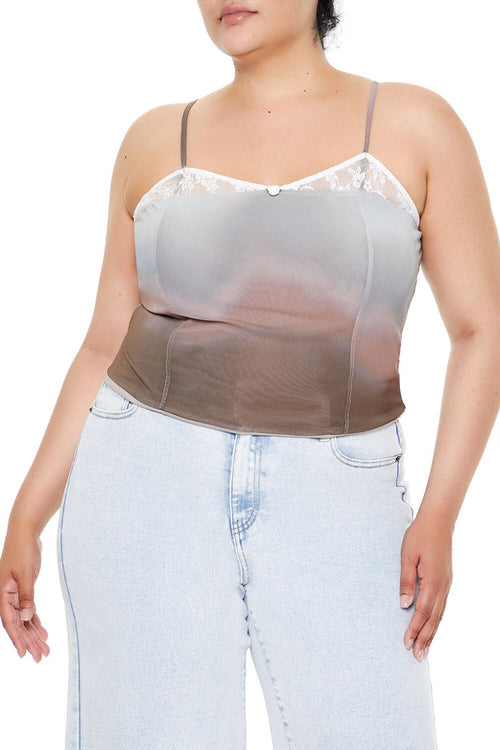 Plus Size Gradient Cropped Cami