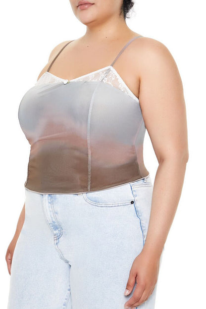 Plus Size Gradient Cropped Cami