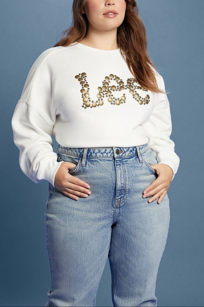 Plus Size Lee Embellished French Terry Pullover