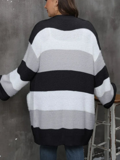 Plus Size Open Front Long Sleeve Cardigan - Cardigans