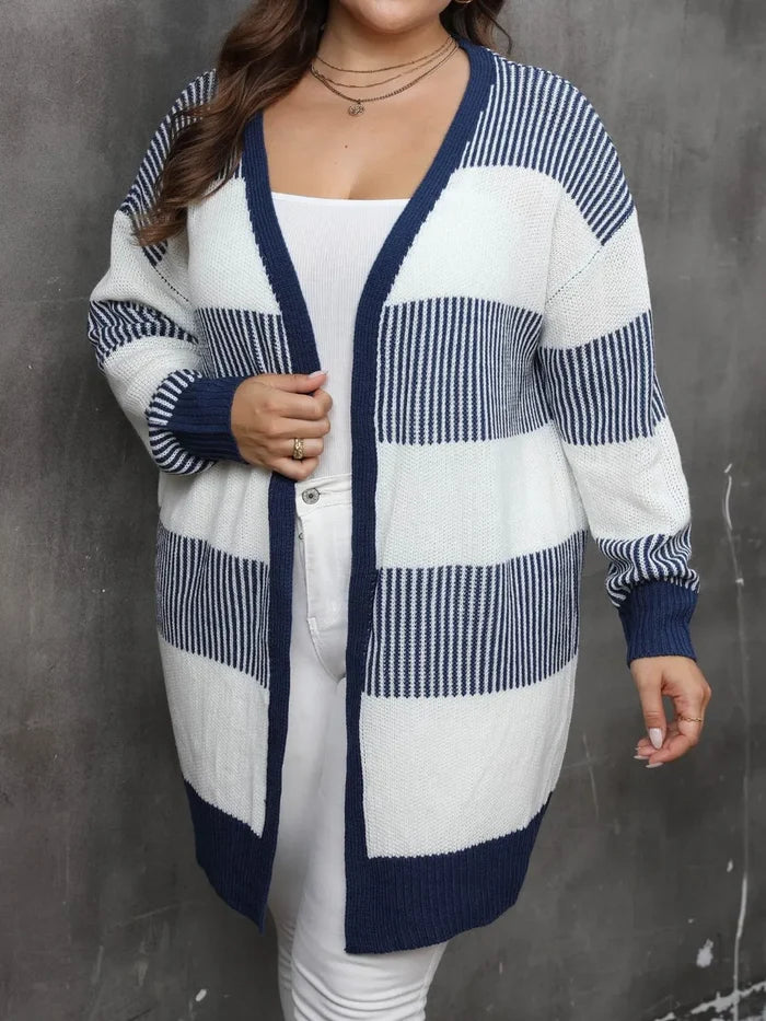 Plus Size Open Front Long Sleeve Cardigan - Cardigans
