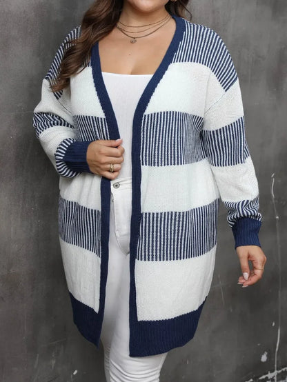 Plus Size Open Front Long Sleeve Cardigan - Cardigans