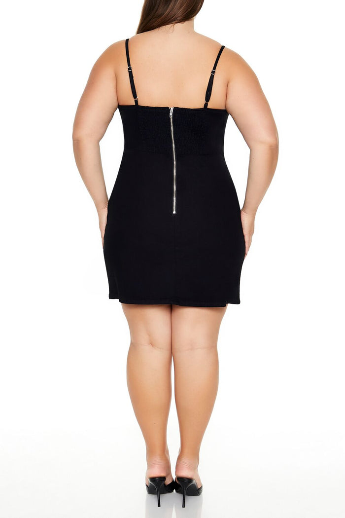 Plus Size Rhinestone Striped Dress