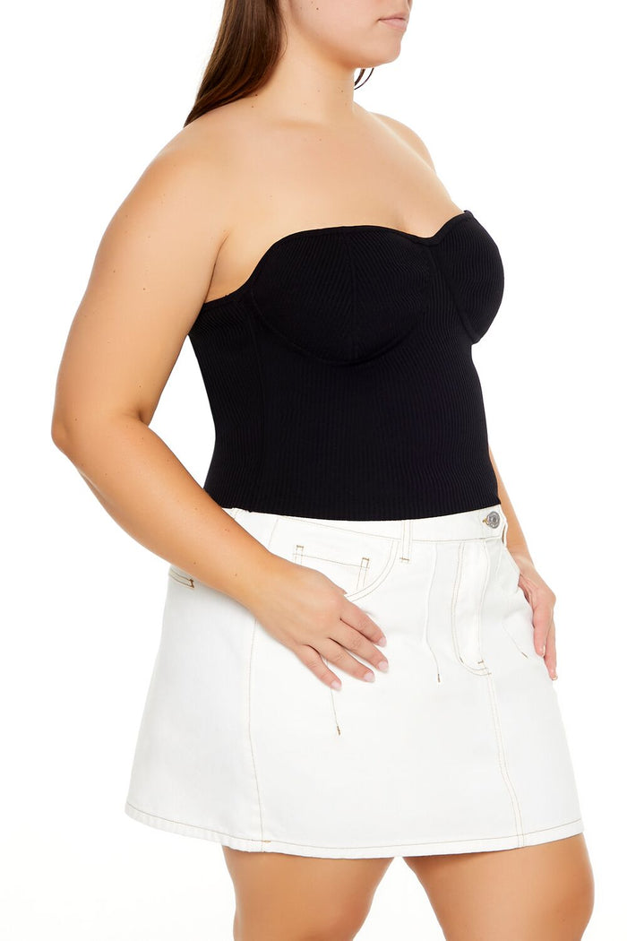 Plus Size Sweater-Knit Tube Top