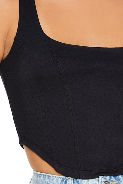Pointelle Knit Crop Top