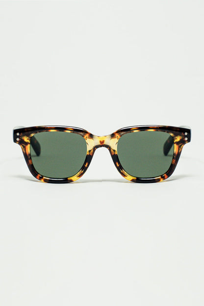 Polarised Sunglasses with dark Lens With Tortoise Sheel Frame