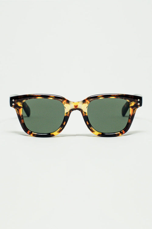 Polarised Sunglasses with dark Lens With Tortoise Sheel Frame