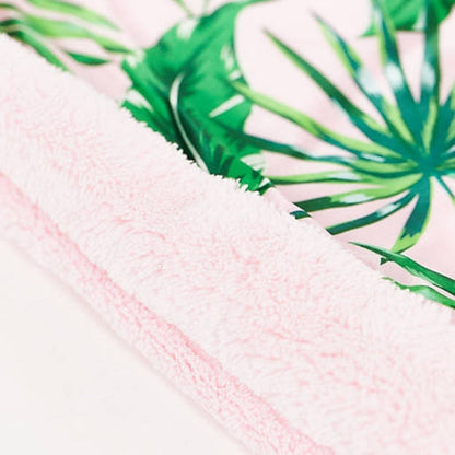 Quick Dry Satin Hair Towel Turban - Palm Print - Hair Turban