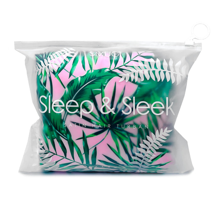 Quick Dry Satin Hair Towel Turban - Palm Print - Hair Turban