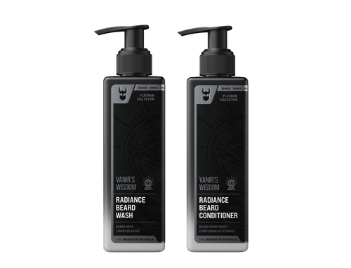 Radiance Beard Wash & Conditioner Bundle in Vanir's Wisdom scent. The Beard Struggle