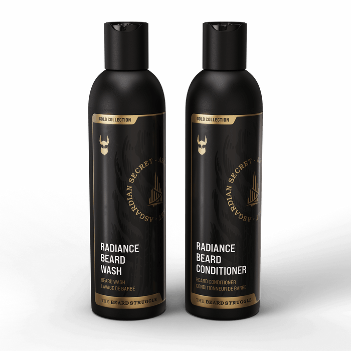 Radiance Beard Wash & Conditioner Bundle in Alfheim's Forests, Asgardian Secret scent. The Beard Struggle