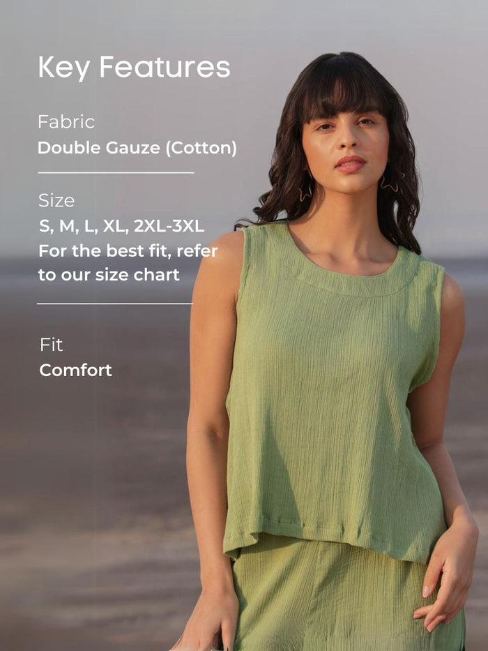 Rapallo Solid Green Co-ord Set of 2 - Pinklay