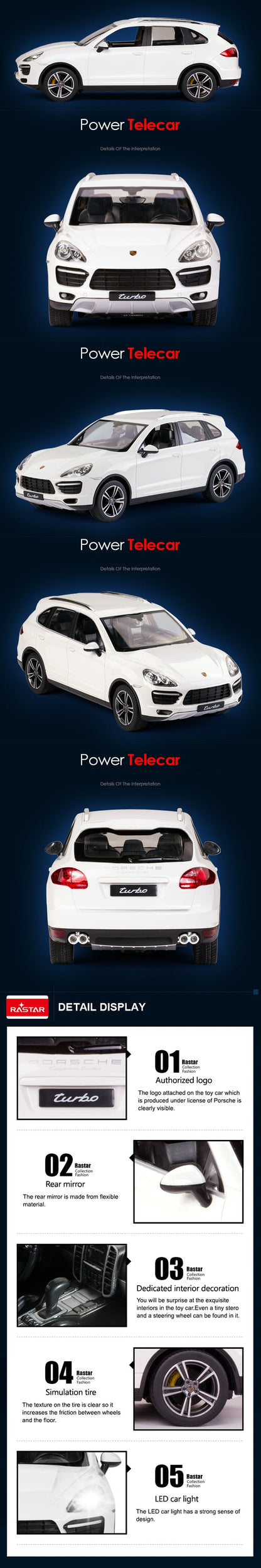 Rastar Licensed 1:14 Porsche Cayenne Turbo Remote Control Car