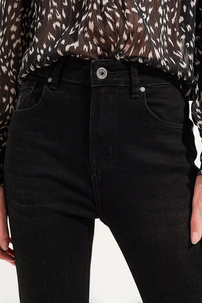 Raw hem skinny jeans in washed black - Denim