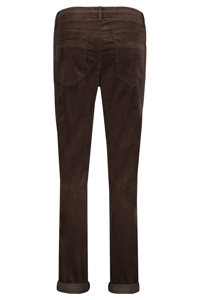Red Button SRB4052 Tessy Espresso Brown Velvet Pull-On Trousers - Dotique