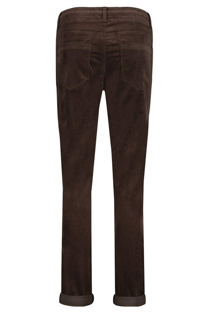 Red Button SRB4052 Tessy Espresso Brown Velvet Pull-On Trousers - Dotique