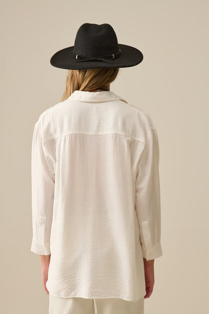 relaxed fit Shirt long Sleeves in white - Shirts