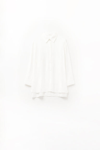 relaxed fit Shirt long Sleeves in white - Shirts