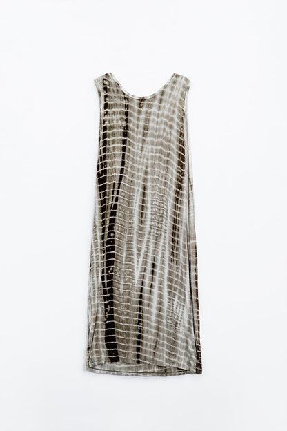 Relaxed maxi Tie dye Dress In Shades of khaki - dress