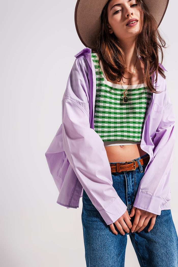 Relaxed poplin shirt in lilac - Shirts