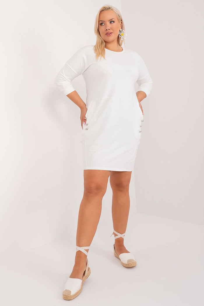 Relevance Casual Plus Size Long Sleeve Dress beige one-size-fits-all - Dresses
