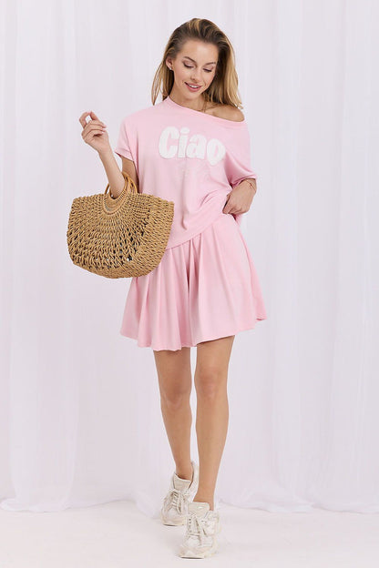 Relevance Ciao Bella Blouse and a Skirt Set pink - Outfit Sets