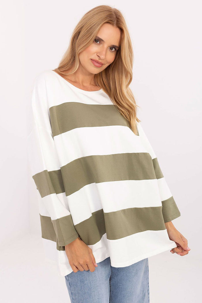 Relevance Classic Striped Pullover Women - Trendy Style green one-size-fits-all - Sweaters