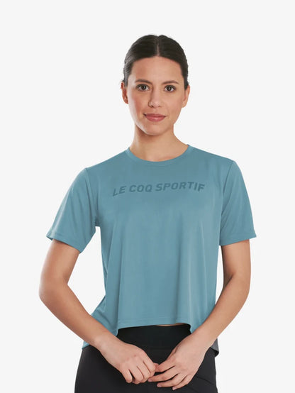 Remera Le Coq Sportif Mujer Training Back Celeste