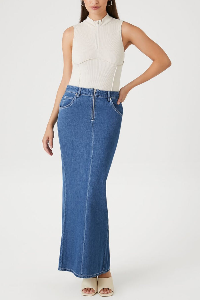 Ribbed Half-Zip Bodysuit