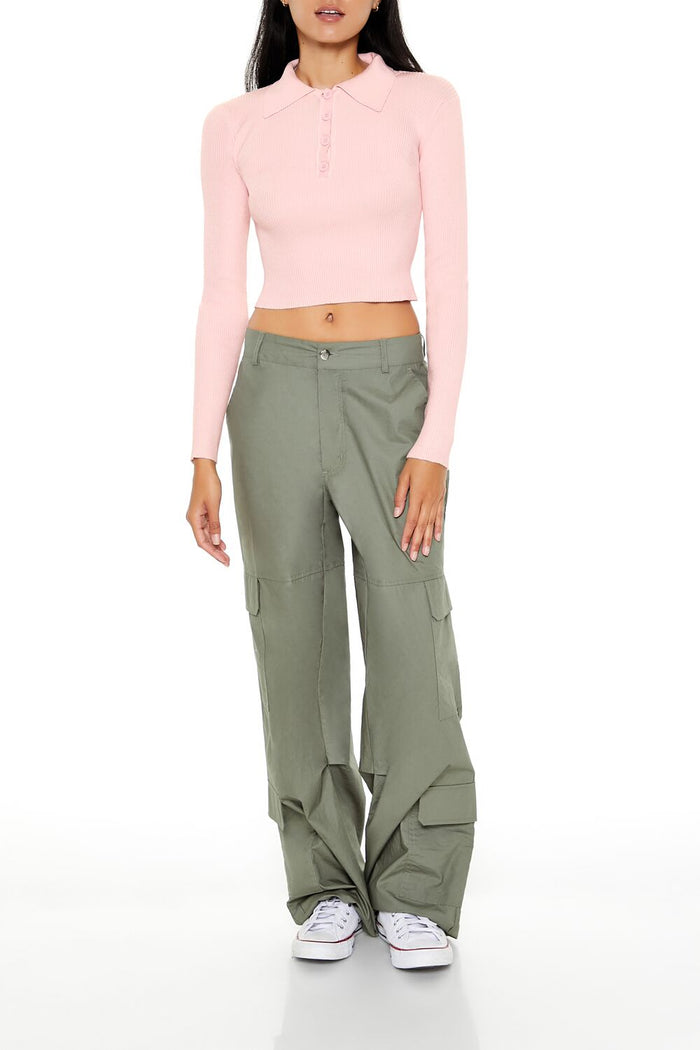 Ribbed Knit Cropped Sweater