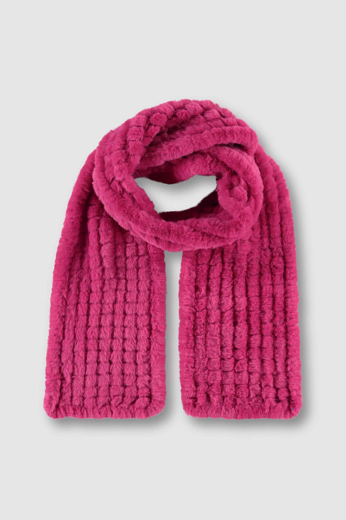 Rino & Pelle Afke 7002310 Barberry Pink Faux Fur Scarf - Dotique