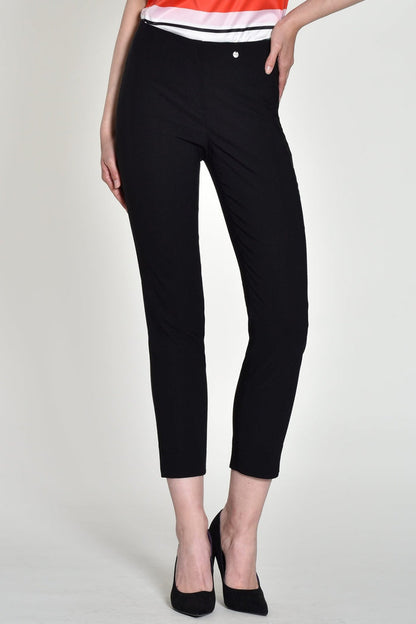 Robell 51527-5499-90 Rose 09 Black Ankle Grazer 78 Length Trousers - Dotique