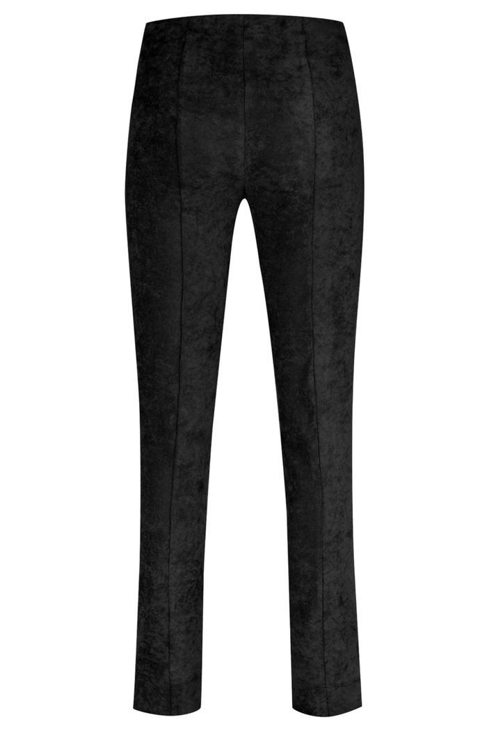 Robell 51673-54451-90 Rose Full Length (78cm) Super Slim Suede Trousers - Black (90) - Dotique