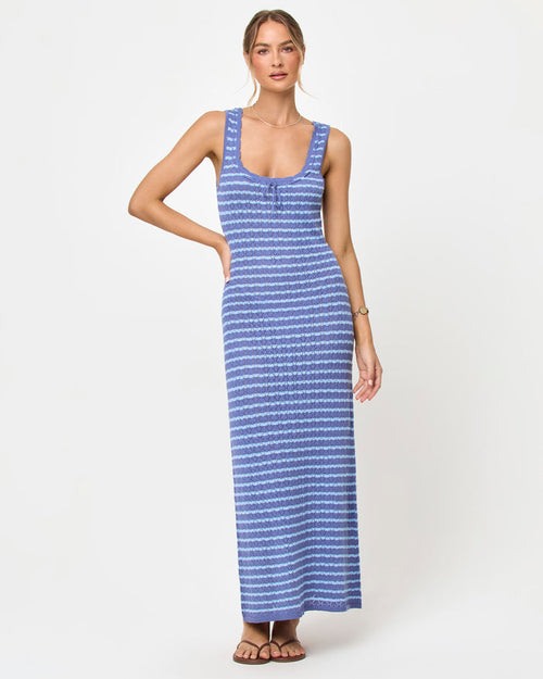 Blue Lagoon | Badge:New Arrival_#B2AC88_#ffffff'

LSPACE Rosalie maxi dress in blue lagoon, front view on model.