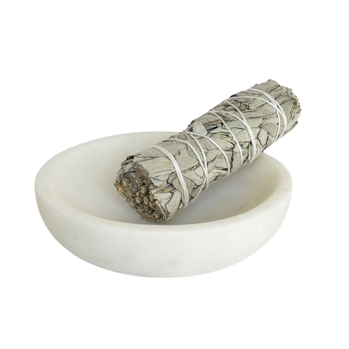 Round White Marble Bowl