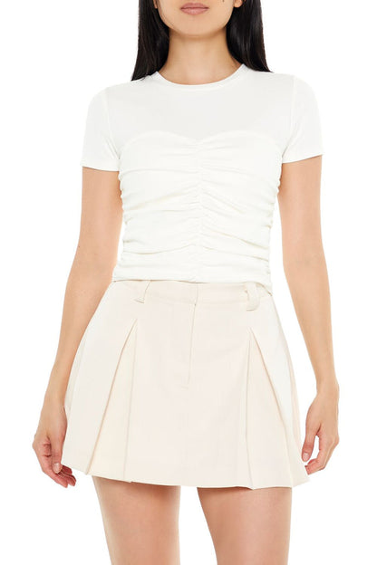 Ruched Crew Tee