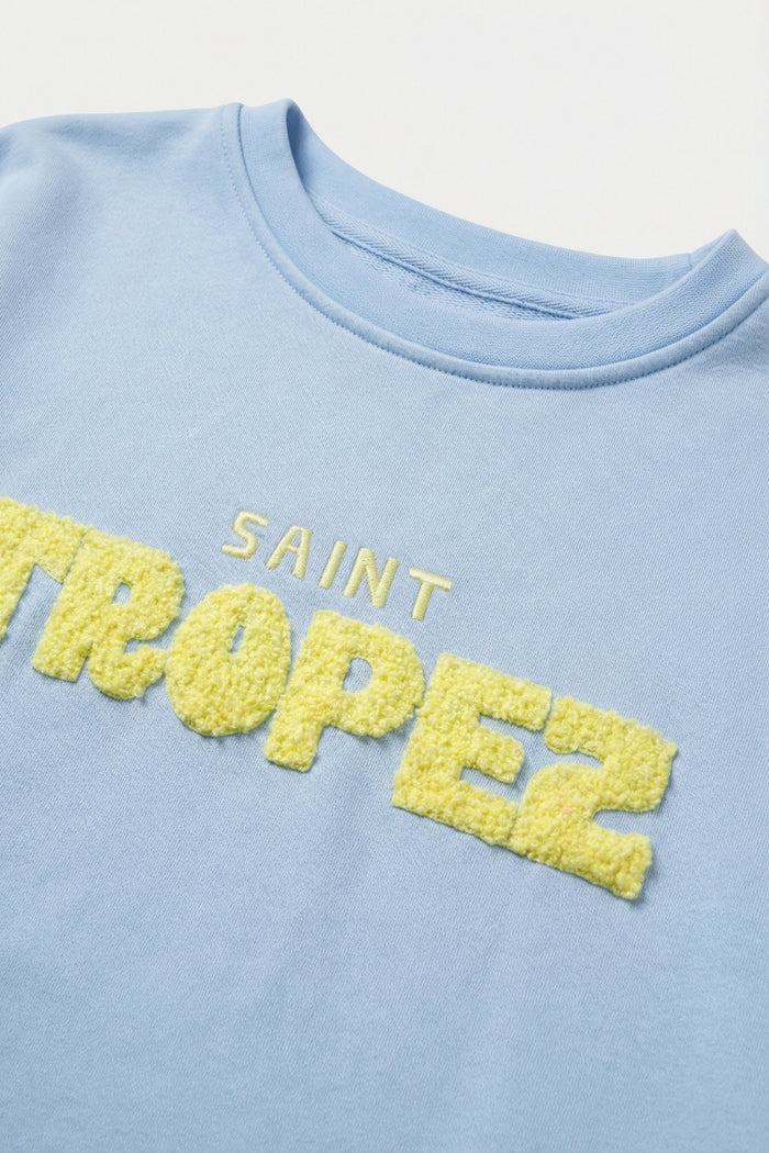 Saint Tropez Embroidered baby Blue Sweatshirt