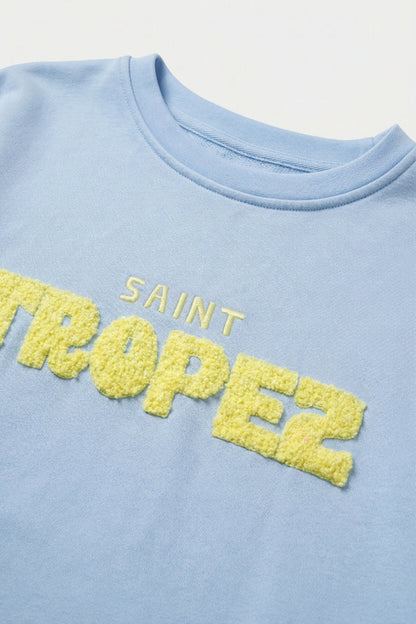 Saint Tropez Embroidered baby Blue Sweatshirt