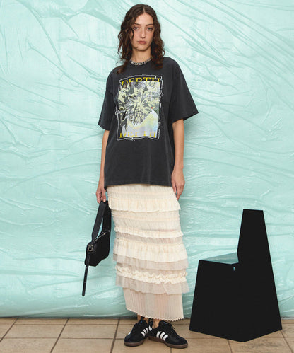 【SALE】Tiered Frill Long Tight Skirt