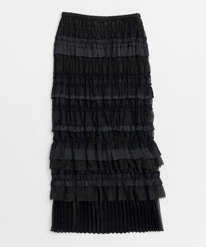 【SALE】Tiered Frill Long Tight Skirt