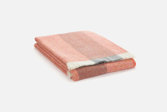 Salmon CorrÃ¡n Irish Wool Throw Blanket - Cushendale Woollen Mills