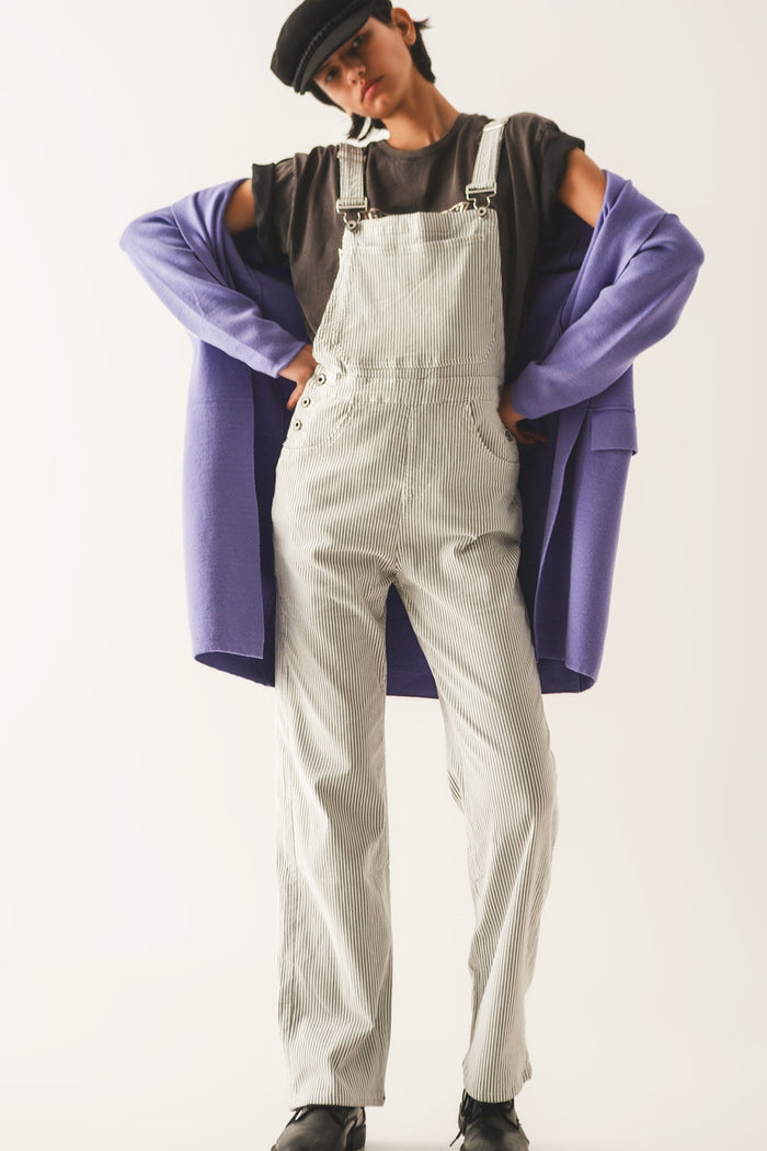 Salopette jumpsuit in grey stripes